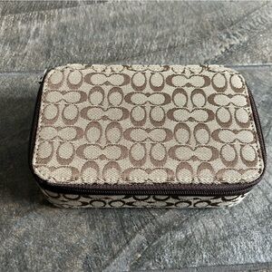 Coach Signature Canvas Cosmetic Case - Brown and Cream